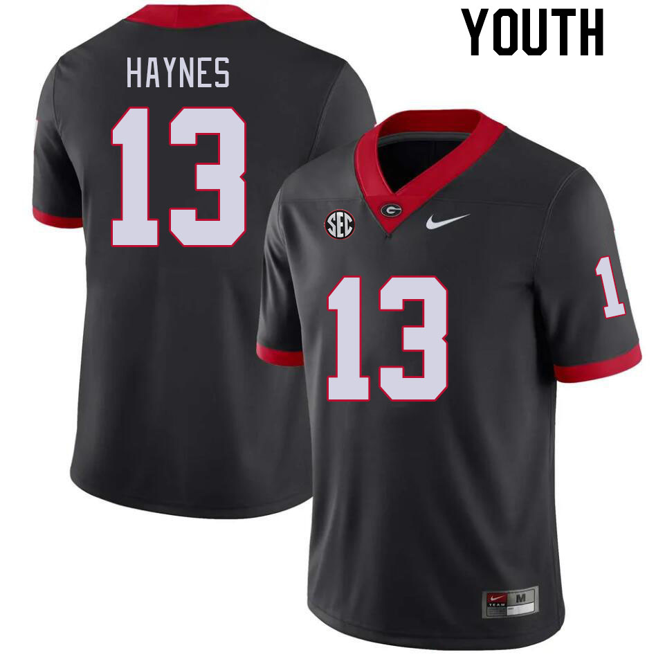 Georgia Bulldogs Youth Zeed Haynes #13 Black Stitched College UGA Football Jersey 23EN013WW